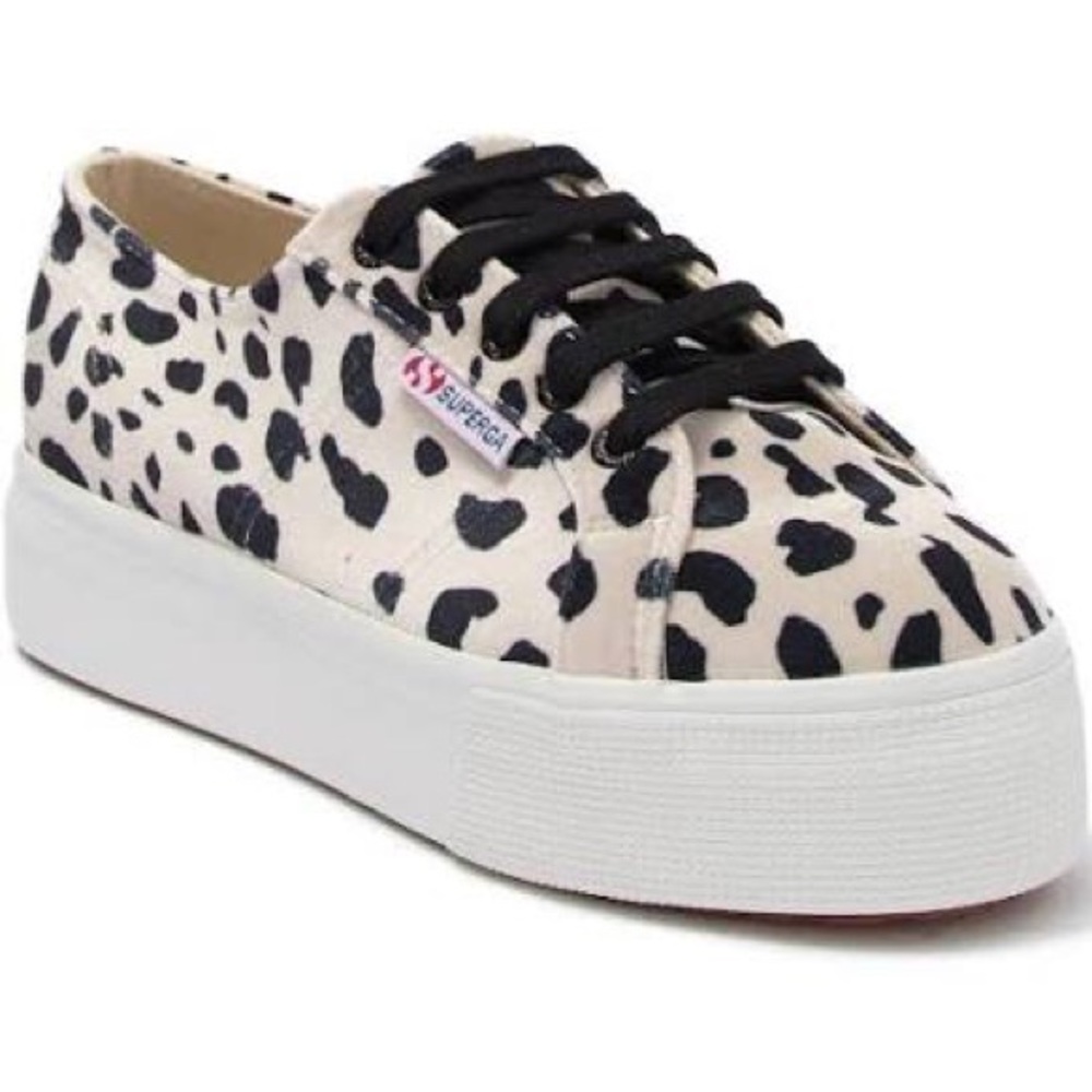 Superga Velvet Dalmatian Print Platform Sneaker